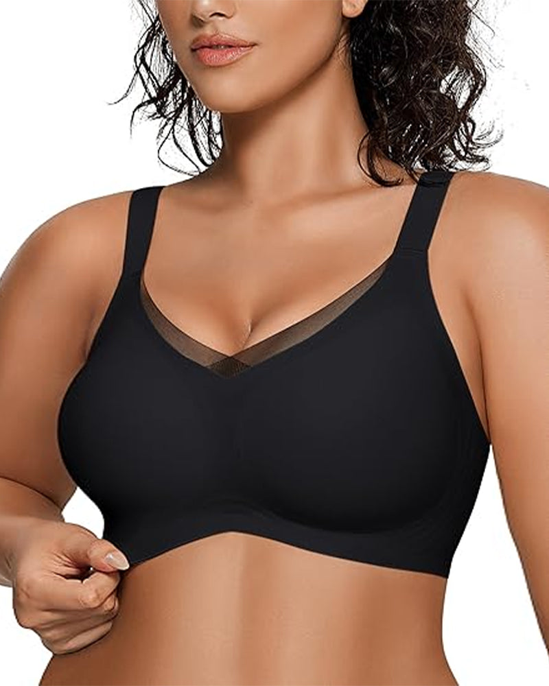 Dame-Bh Uten Bøyle Med V-Netting – Komfortabel Og Støttende Bralette