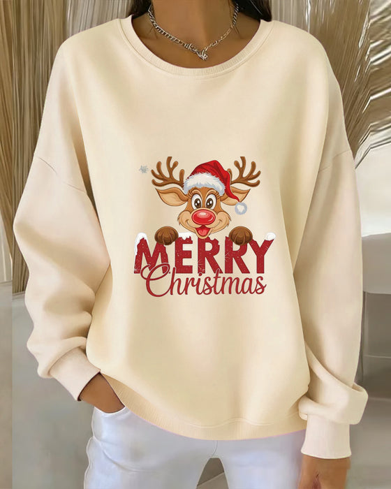 Trykt Løysittende Langermet Sweatshirt