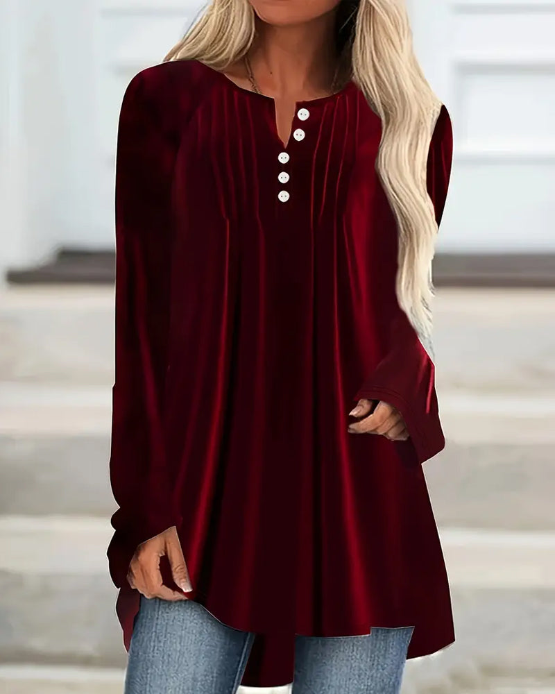 Langermet Button-Down Topp