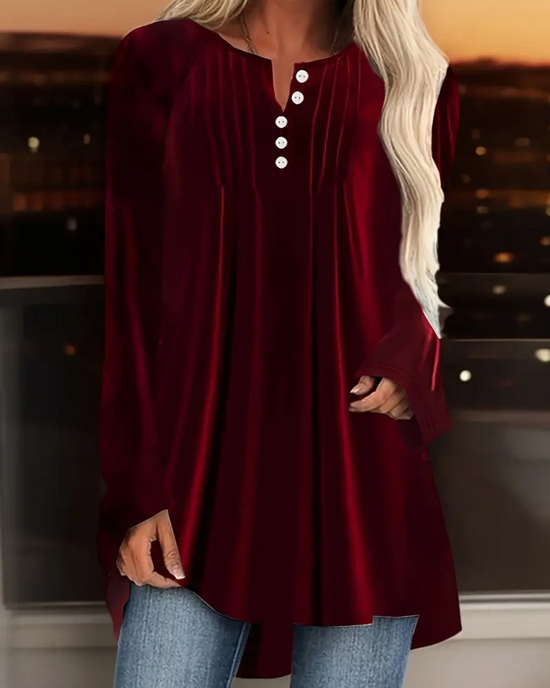 Langermet Button-Down Topp