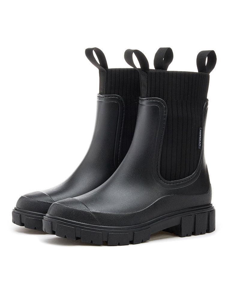 ☔️Støvler Vanntette Slitesikker Tykksålet Midt-Calf