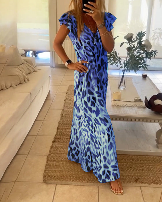 Kjole med korte ermer og retrostil