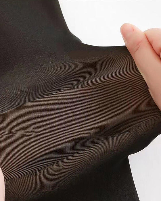 Feilfrie, falske, gjennomsiktige, elastiske strømpebukser med varme plysjfôr