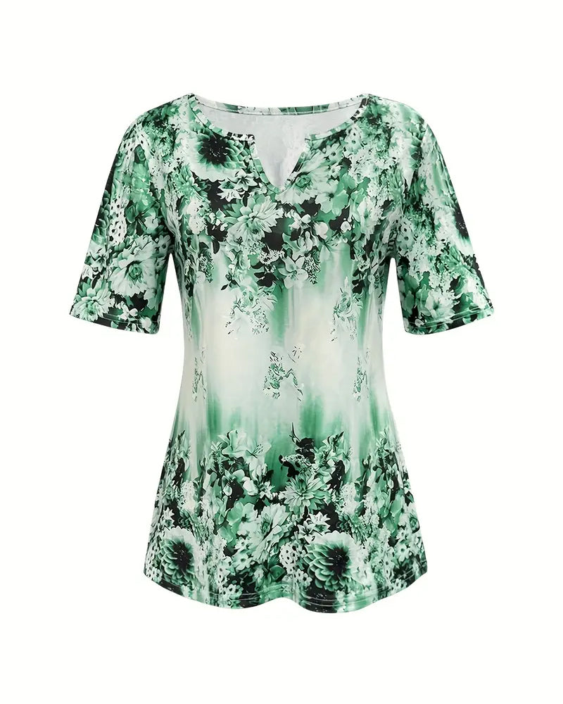 Bluse Kort Erm Trykket Hverdags