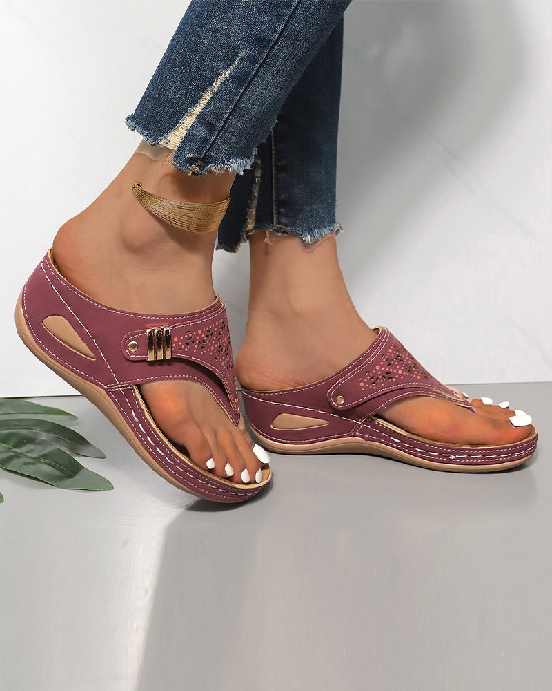 Sandaler Med Tykk Såle Hulldesign Tårem