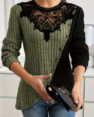 Bluse Blondedetalj Smal Passform