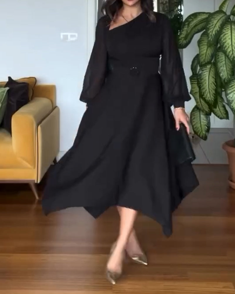 Kjole Beaded Puff Sleeve Midje Midje