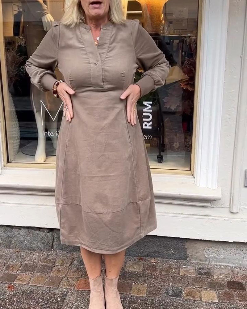 Kjole tilfeldig retro langermet