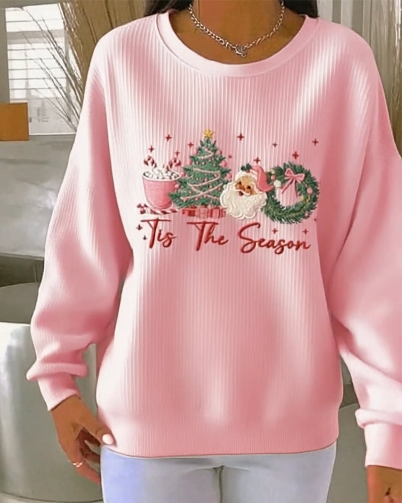 Langermet Sweatshirt Med Julenissemønster