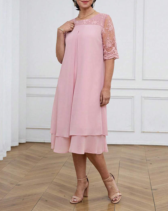 Kjole Motetrend Og Elegant Blonde Midtlange Erme