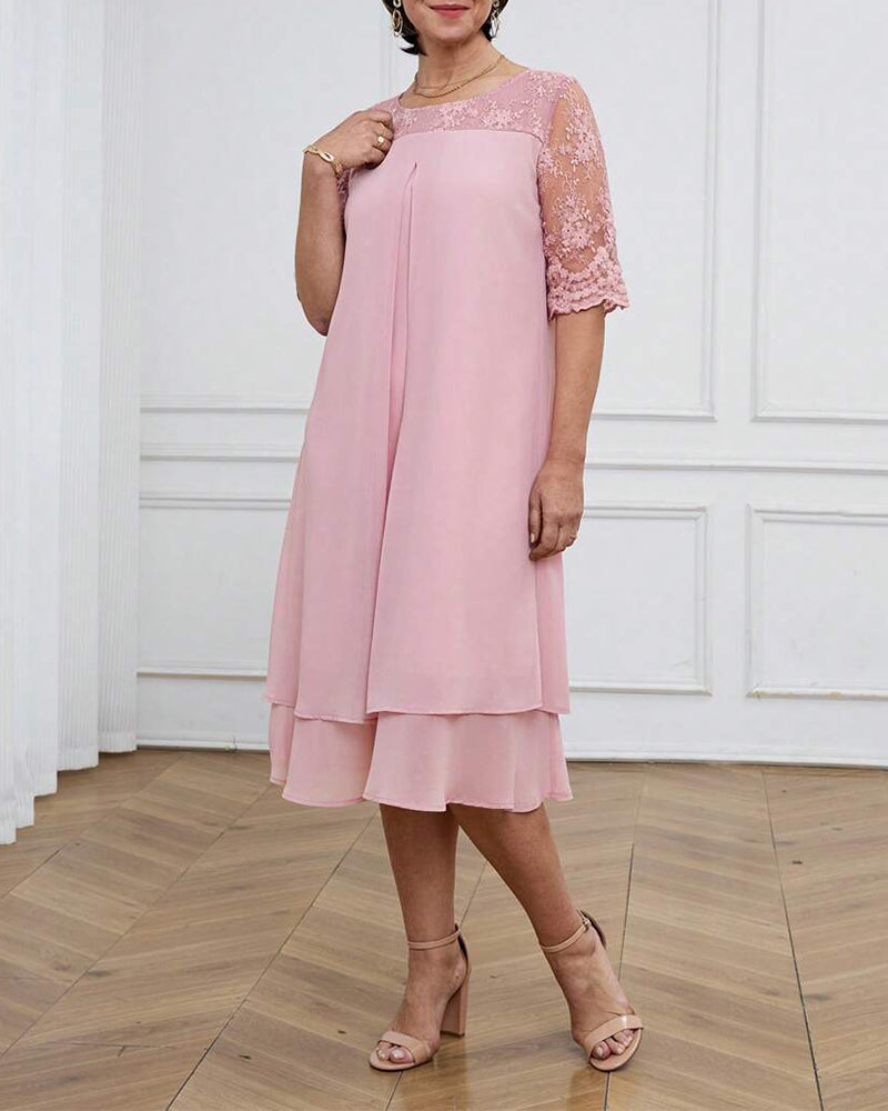 Kjole Motetrend Og Elegant Blonde Midtlange Erme