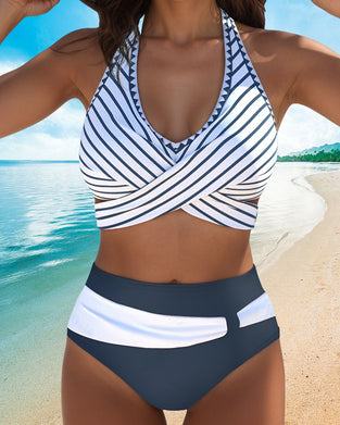 Bikini Sexy Stripet Halterneck