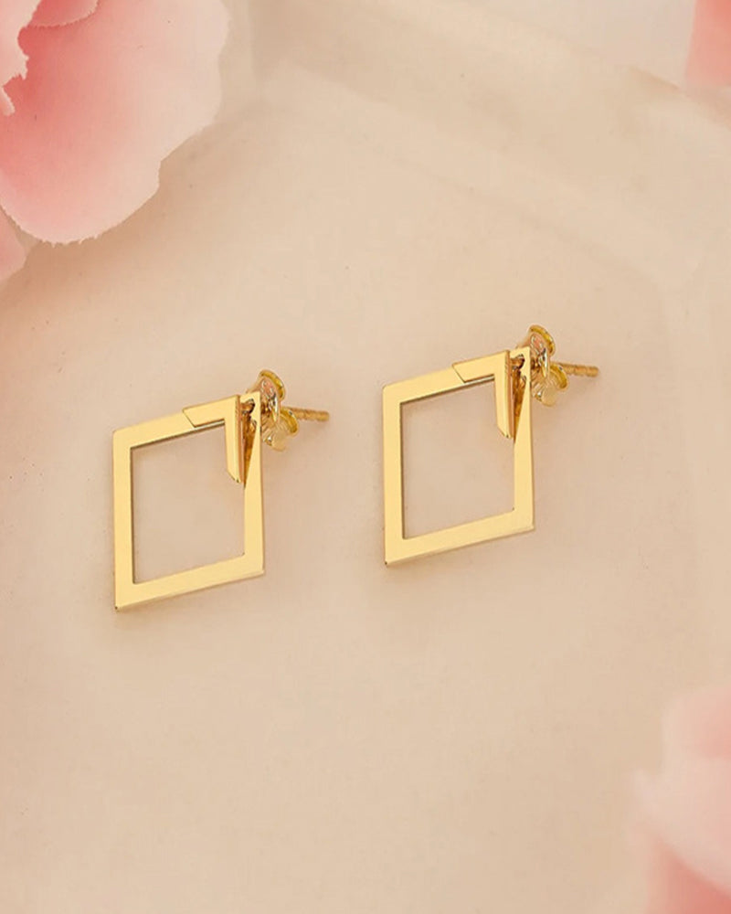 Enkle diamantformede elegante øredobber