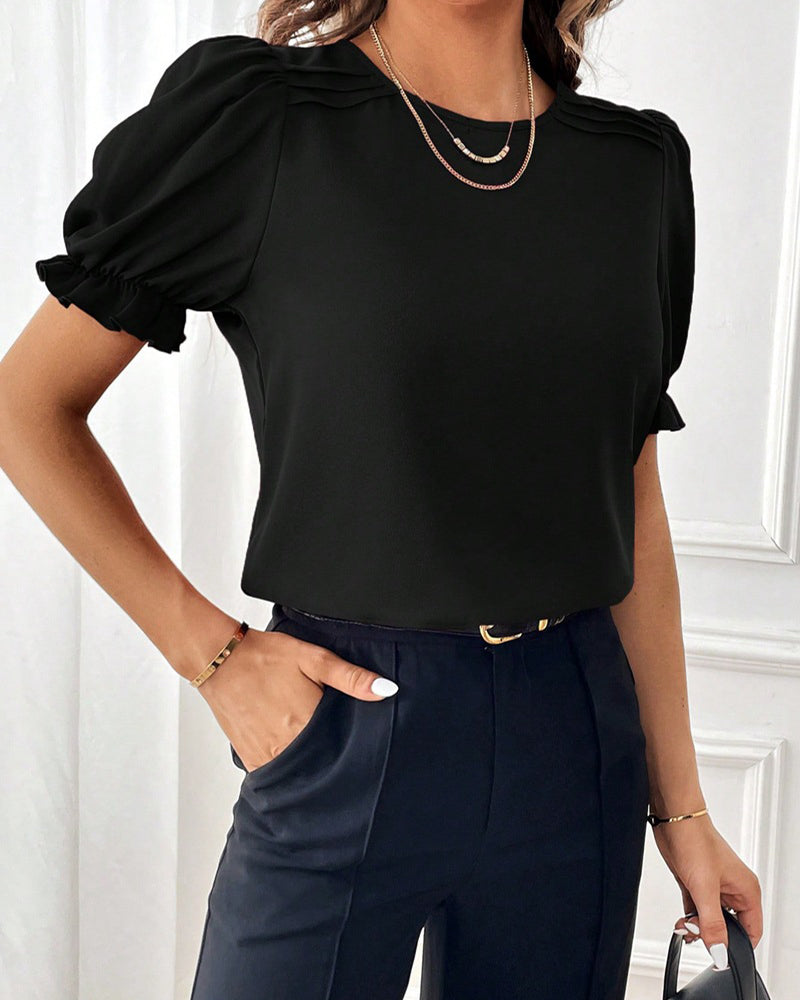 Bluse Enfarget Rund Hals