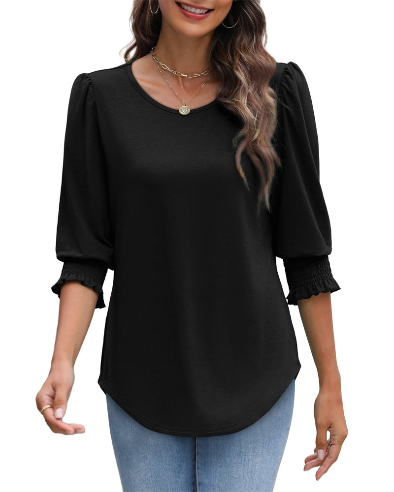 Bluse Pufferm Trykt