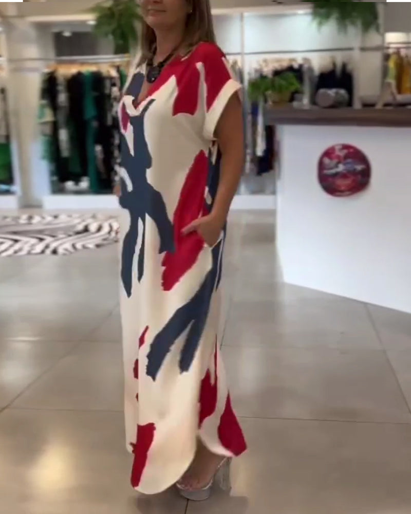 Kjole Kortermet Trykt