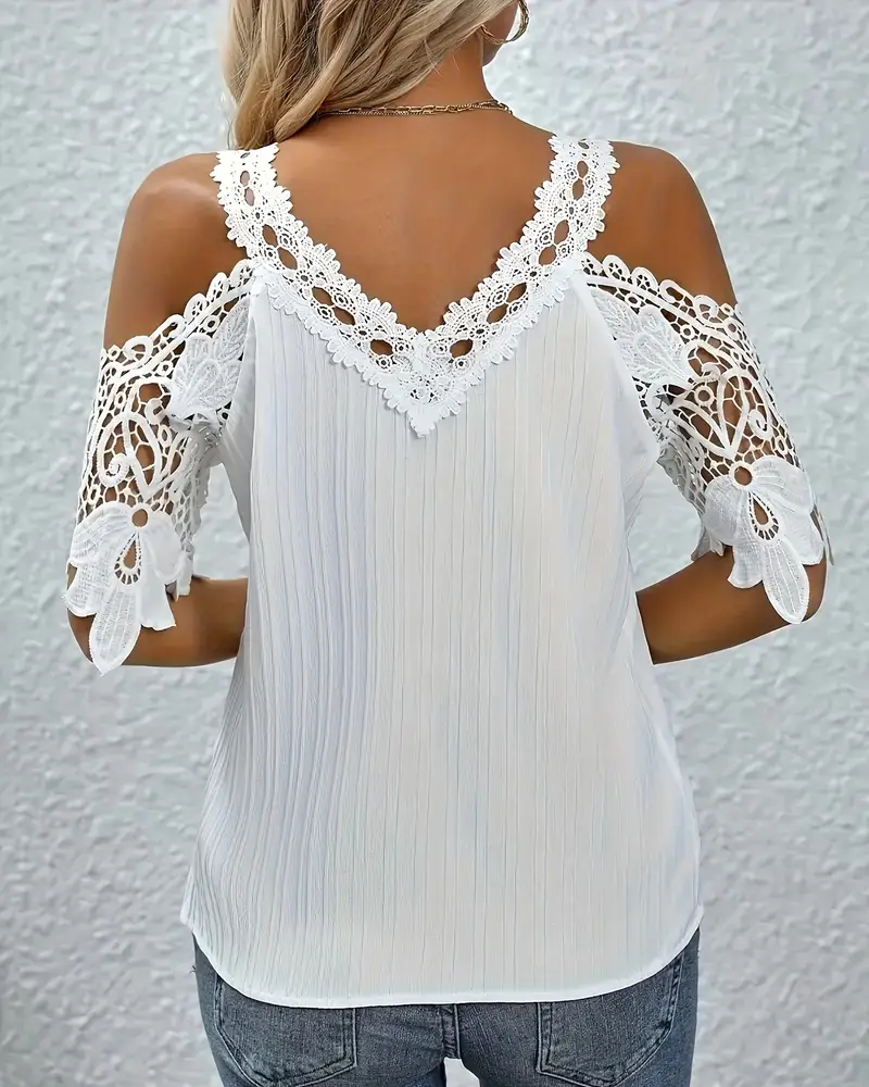 T-skjorte Av-Shoulder Blonde Enfarge