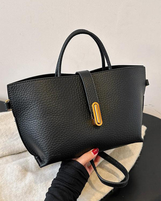 Kvinne Elegant Ensfarget Fransk Stil Håndveske