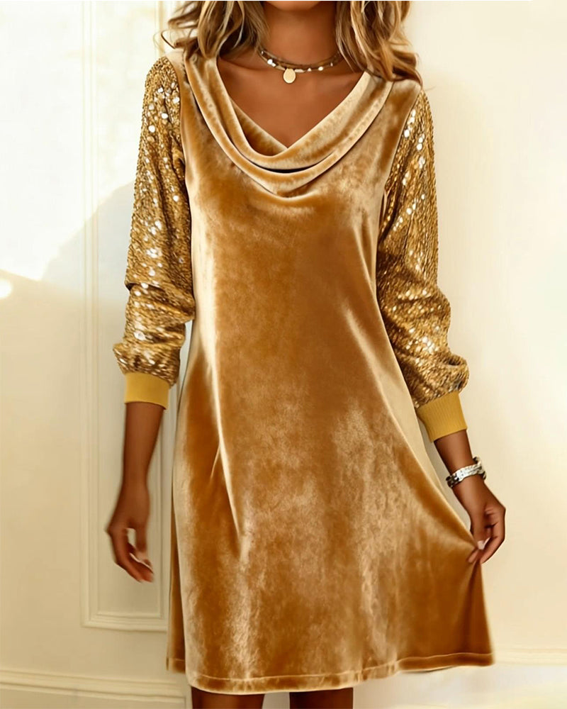 Kjole elegant fløyel og paljetter