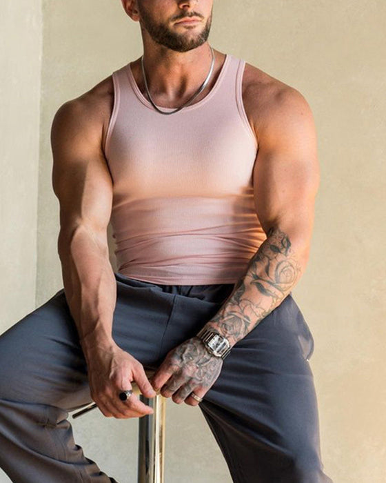 Ensfarget ermeløs vest for menn