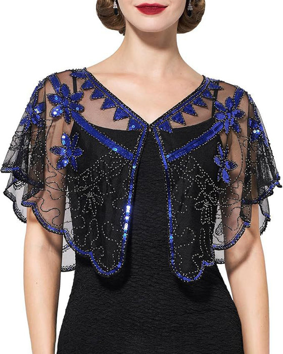 Sjal Vintage Blonder med Perler