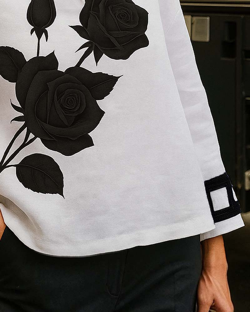 Elegant, trykt bluse mote