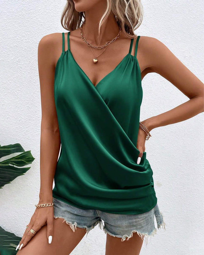 Elegant Dubbelremmet Camisole Med Entydig Farge