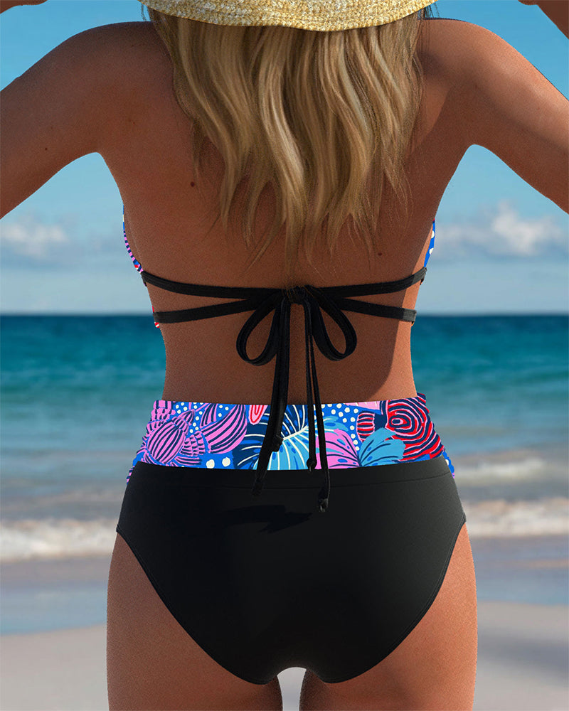 Bikini Sexy Halterneck Bh Trykt