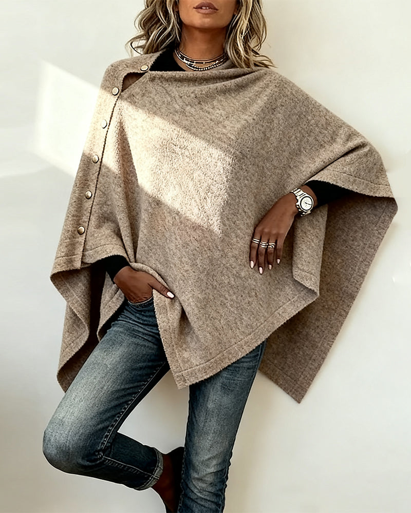 Genser Med Kappe Stil, Trendig Stemning Og Asymmetrisk Klipping