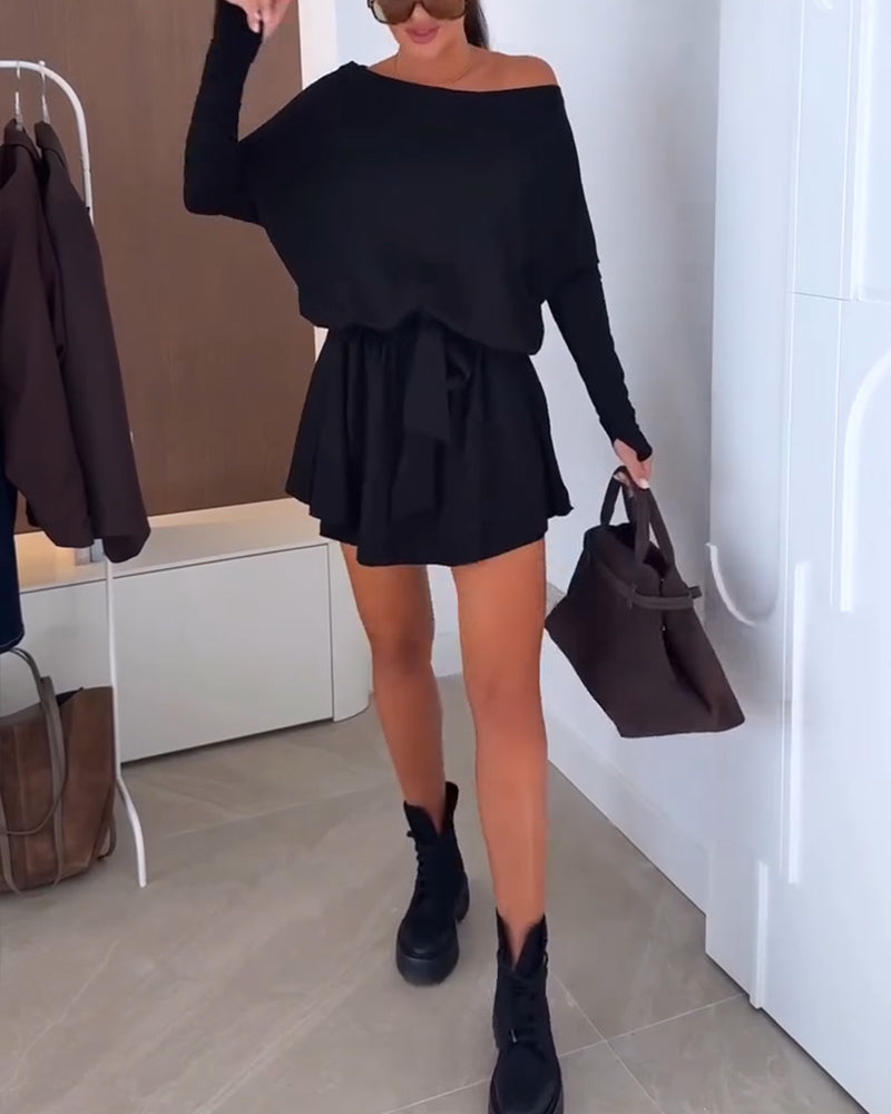 Kjole Skulderfri Med Leggings