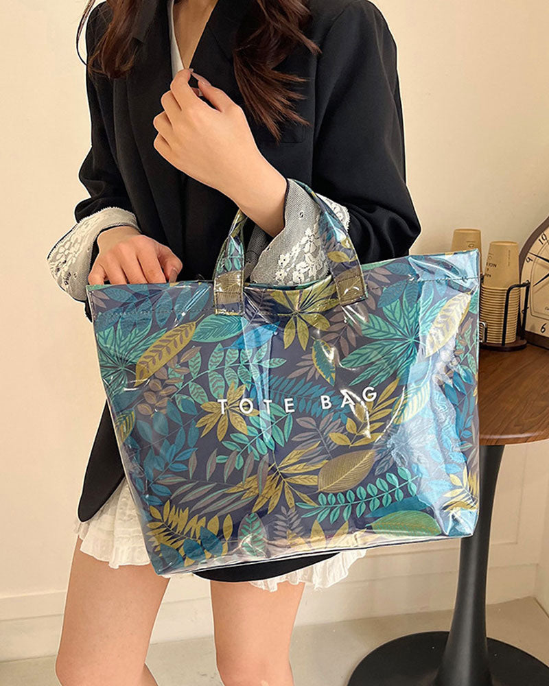 Tote Bag Dame Kamouflasje Og Bladtrykk