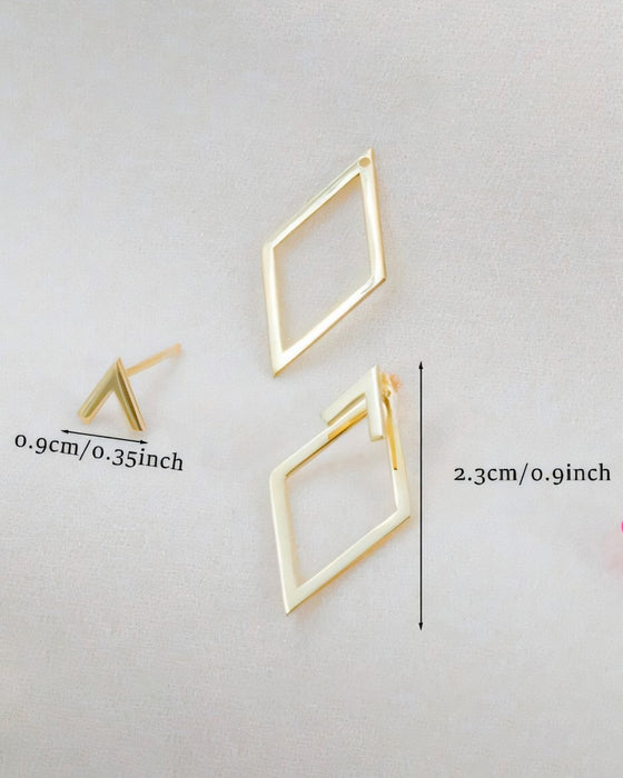 Enkle diamantformede elegante øredobber