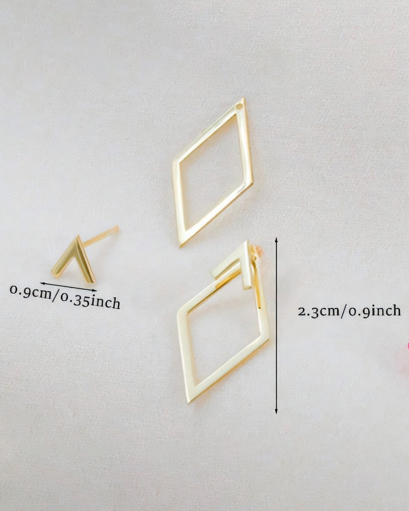 Enkle diamantformede elegante øredobber