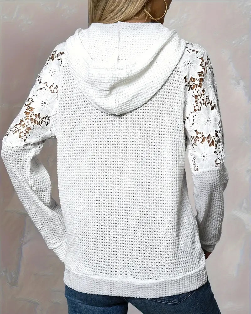 Hoodie V-Hals Langermet Blonder Uformell