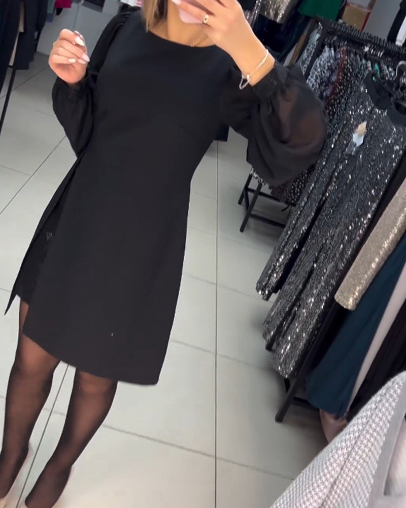 Elegant ensfarget kjole