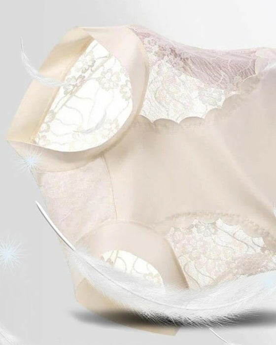 Dame Høy Midje Blonde Sømløst Stretch Silkemykt Undertøy