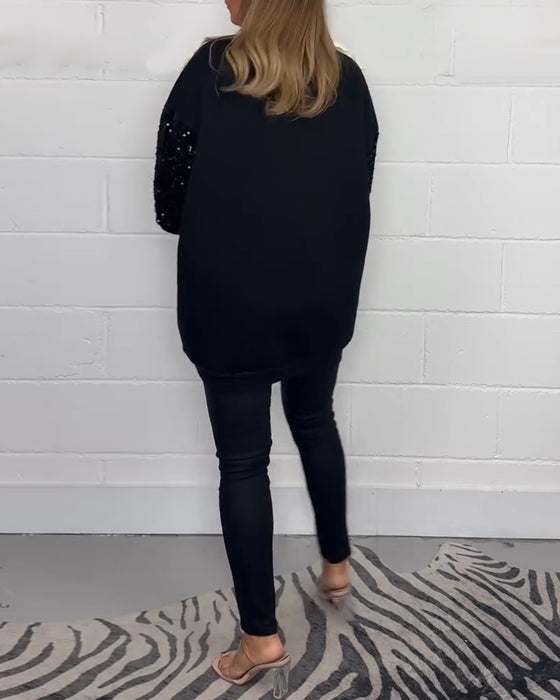 Rundhalset langermet casual genser