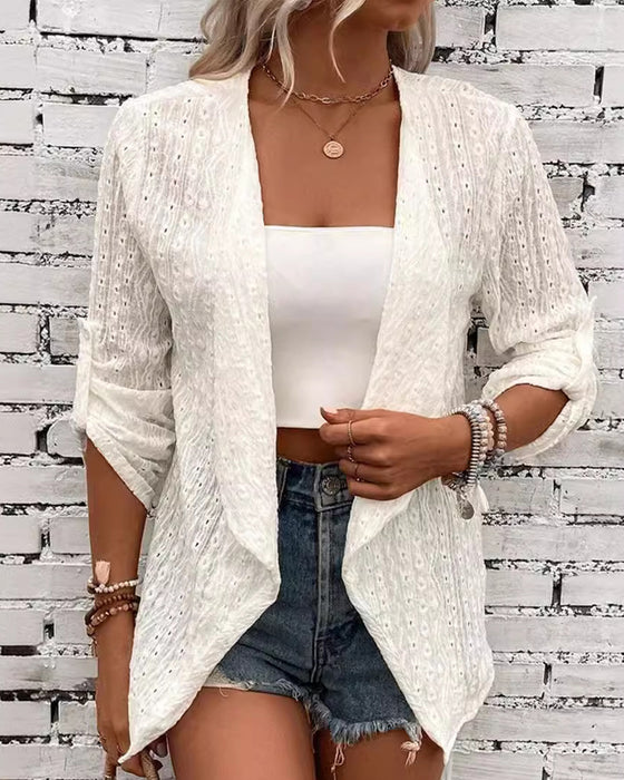 Enkel ensfarget elegant cardigan
