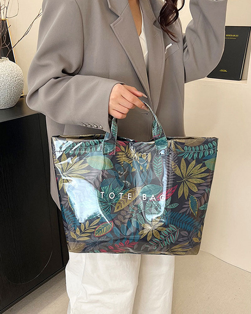 Tote Bag Dame Kamouflasje Og Bladtrykk