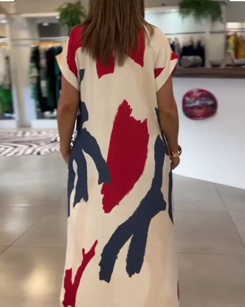 Kjole Kortermet Trykt