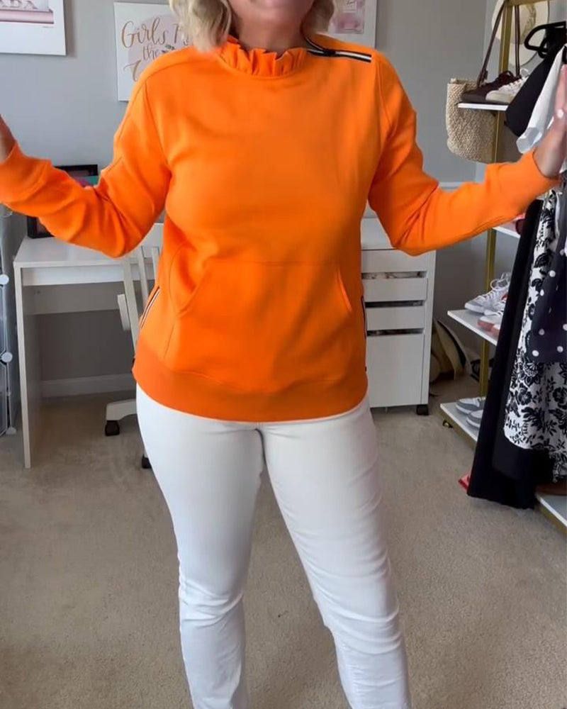 Helfarget Langermet Sweatshirt Med Glidelås