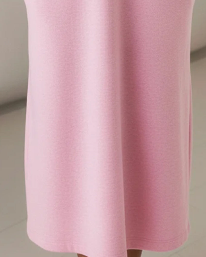 Langermet Løstsittende Casual Kjole Med Hette