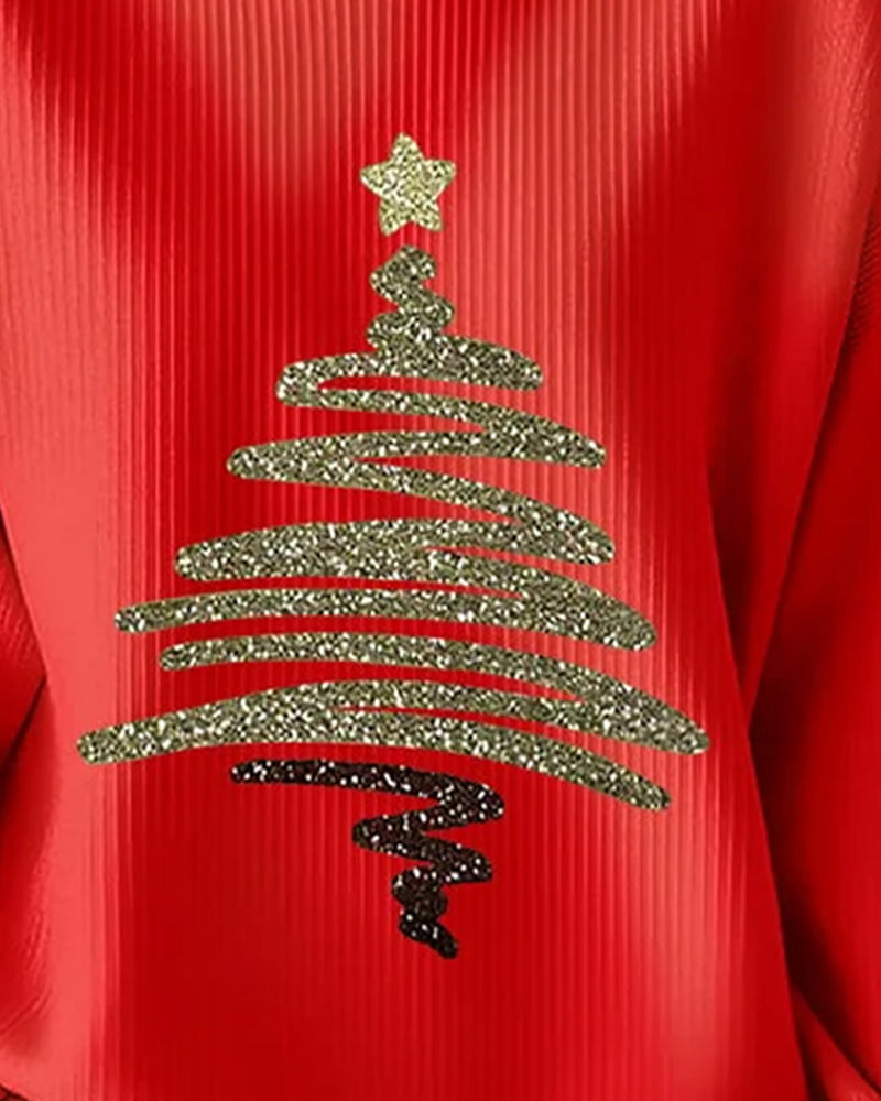 Genser Løs Pitted Juletrykk