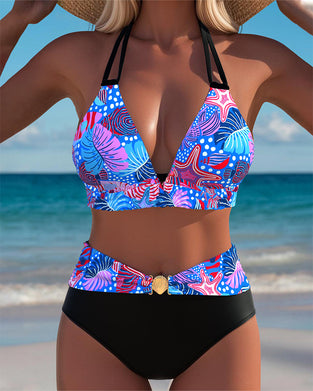 Bikini Sexy Halterneck Bh Trykt