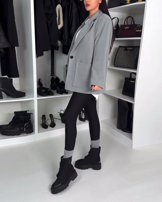 Ensfargede Leggings Med Ankelstropper