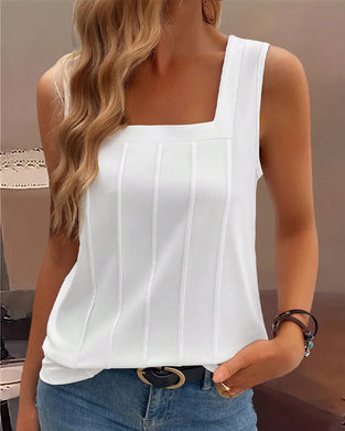 Tanktop Vid Krage Ensfarget