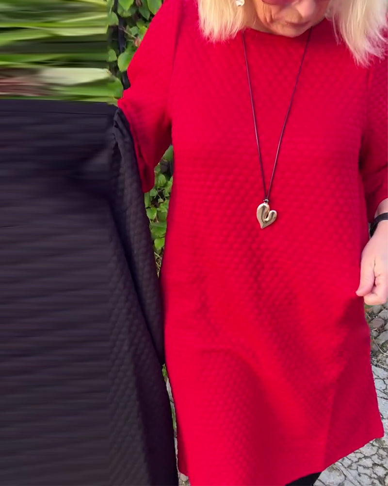 Kjole avslappet ensfarget rund hals