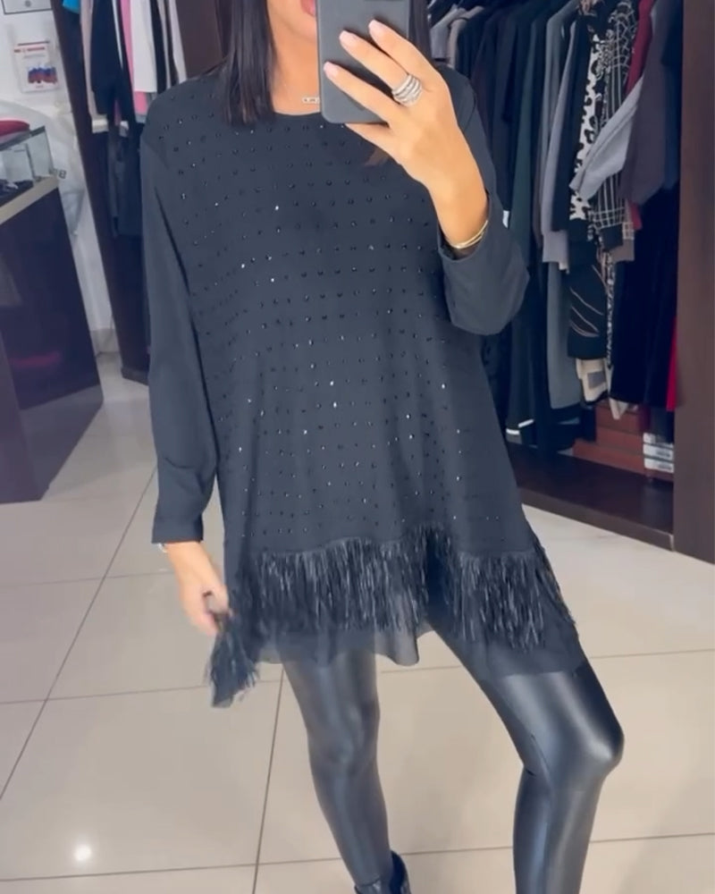 Hem Topp Motemessig Rhinestone