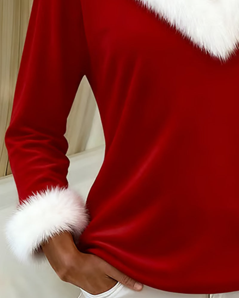 Figursydd Topp Med Stor Pelskrage Og Lappedesign