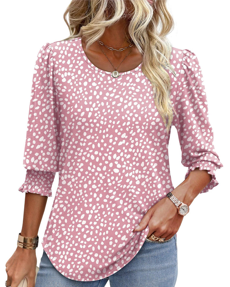 Bluse Pufferm Trykt
